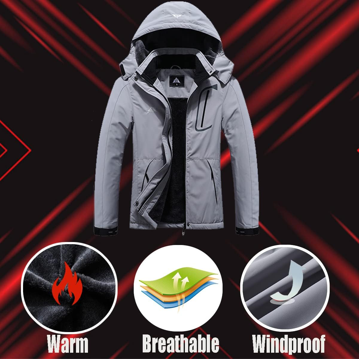 Women'S Waterproof Ski Jacket Warm Winter Coat Outdoor Windbreaker Hiking Snowboarding Jacket