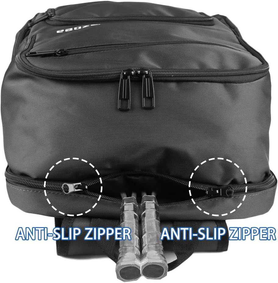 Tennis Bag Tennis Backpack Pickleball Bag Tennis Bags for Men Black with a Ventilated Shoes Compartment and 2 Extra Drawstring Bags (Black)