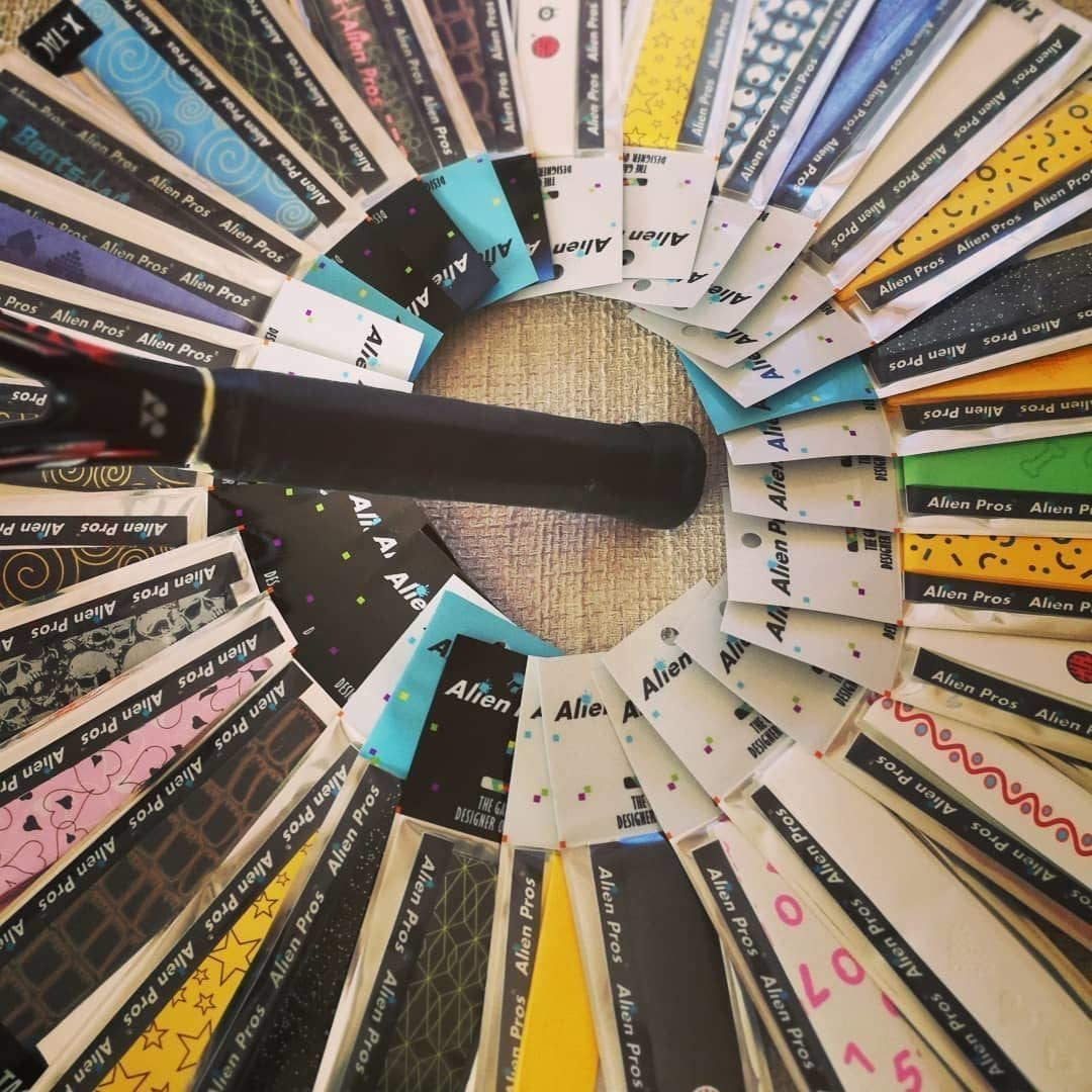 Tennis Racket Grip Tape (6 Grips) Precut & Dry Feel Tennis Grip Designer Overgrip for High Performance